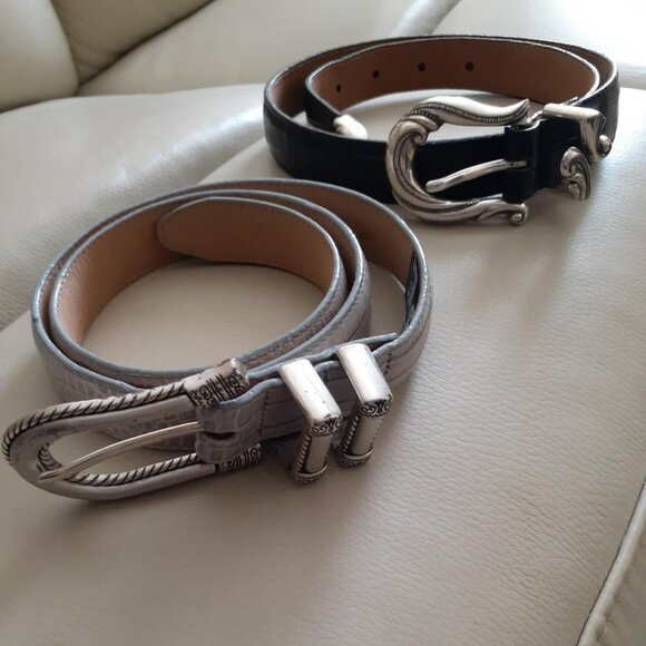 3-Pack Brighton Belts - Black, Gray, Slvr - Adjustable Small 24503, B4824 main image 6